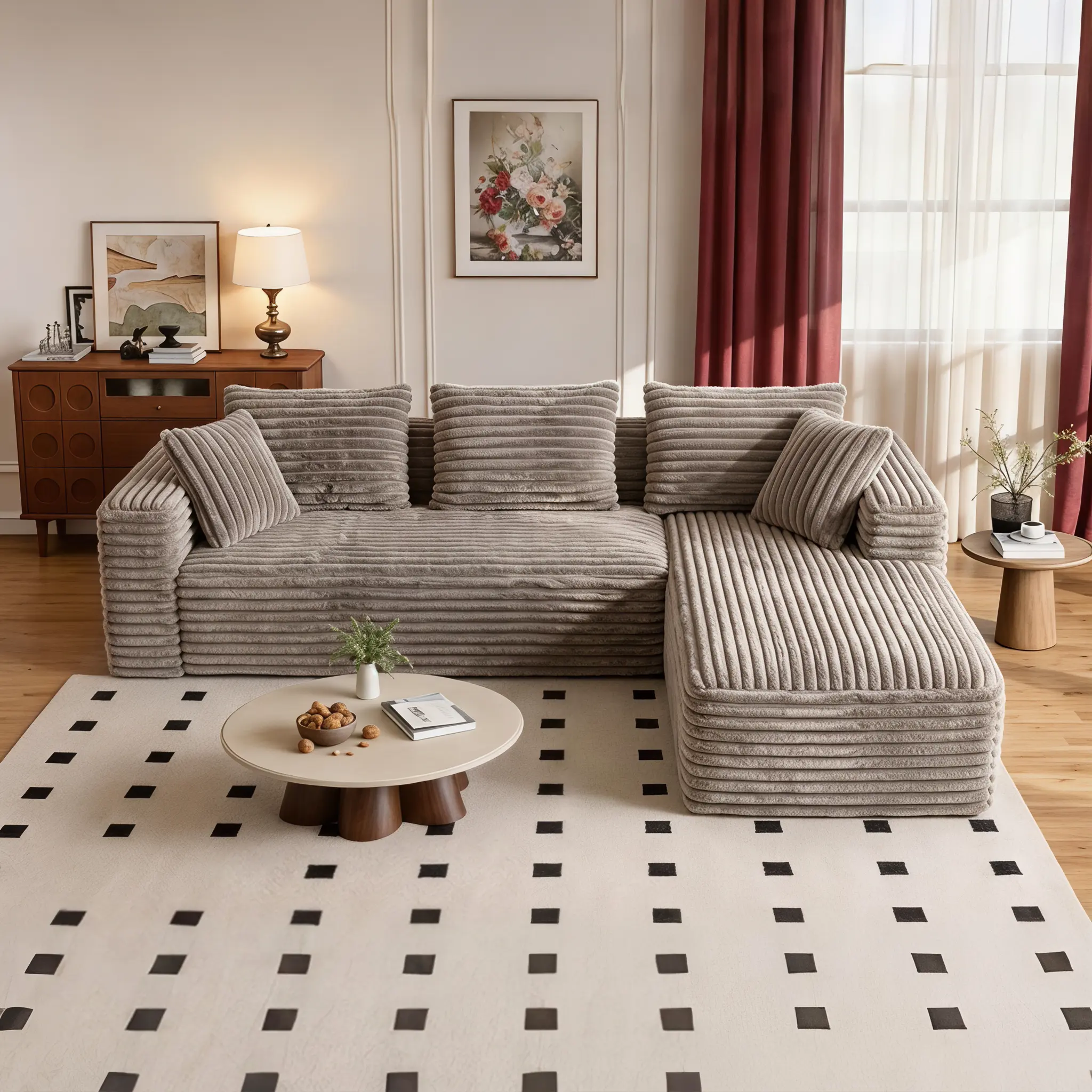 106in-Camel Right Chaise