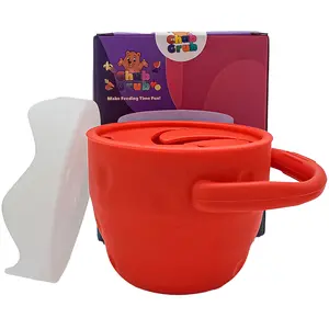 Chub Grub Strawberry Snack Cup - No Spill Design - Foldable Cup for On-The-Go Snacks - BPA-Free