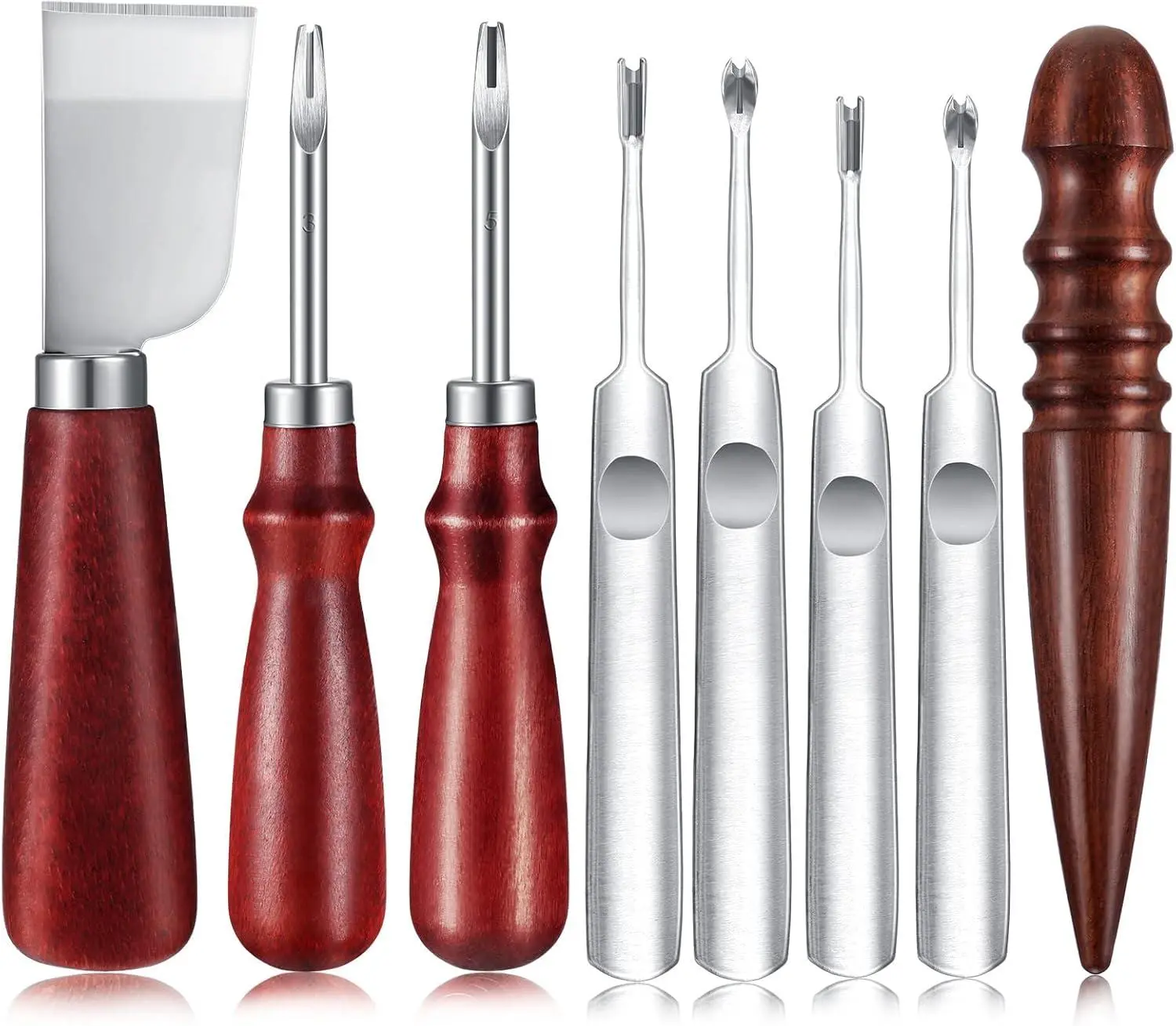 8-Pack Metal Cutting Handheld Edge Skiving Tools - Leather Crafting Kit with Steel/Metal Components for Beveled Edges, 5.9 Inches, 6.3x2.3x1.45 Inches Leather Crafting Supplies for Backpacks, Wallets - Home Improvement Accessory