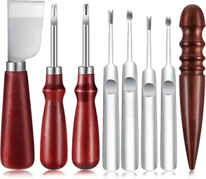 8Pack Handheld Leather Edge Skiving Tools Leathercraft Skiving Tool For DIY Leather Edge Beveling - Home Improvement.