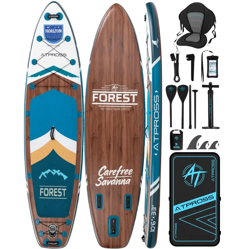 [DealsForYouDays] Extra-Wide 10'6''x33in Inflatable Stand Up Paddle Board for Adults, 400lbs Capacity SUP with Detachable Kayak Seat, Anti-Slip EVA Surface, Golden Shape, Ultralight Kit, Waterproof Phone Bag - Ideal for Fishing, Yoga