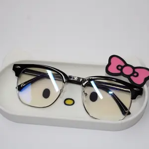 Cute Cat Glasses Holder Tray | Cute Eyeglass Storage Dish | Kawaii Jewelry Catchall Tray | Desk Nightstand Organizer