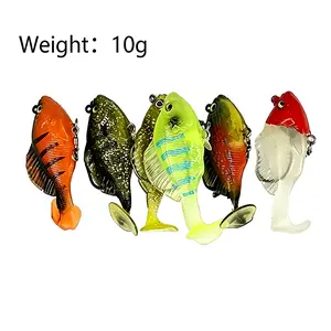 Multiple Pre-Rigged Jig Head Soft FishingLures, Sleeper Gill, Dark Sleeper, Paddle Tail Swimbaits/3D Eyes/SpinnerBlades for Bass Fishing, Hidden Ultra-Sharp Hook in The Top Tin, Fishing Bait for Freshwater Saltwater，Fishing Equipment