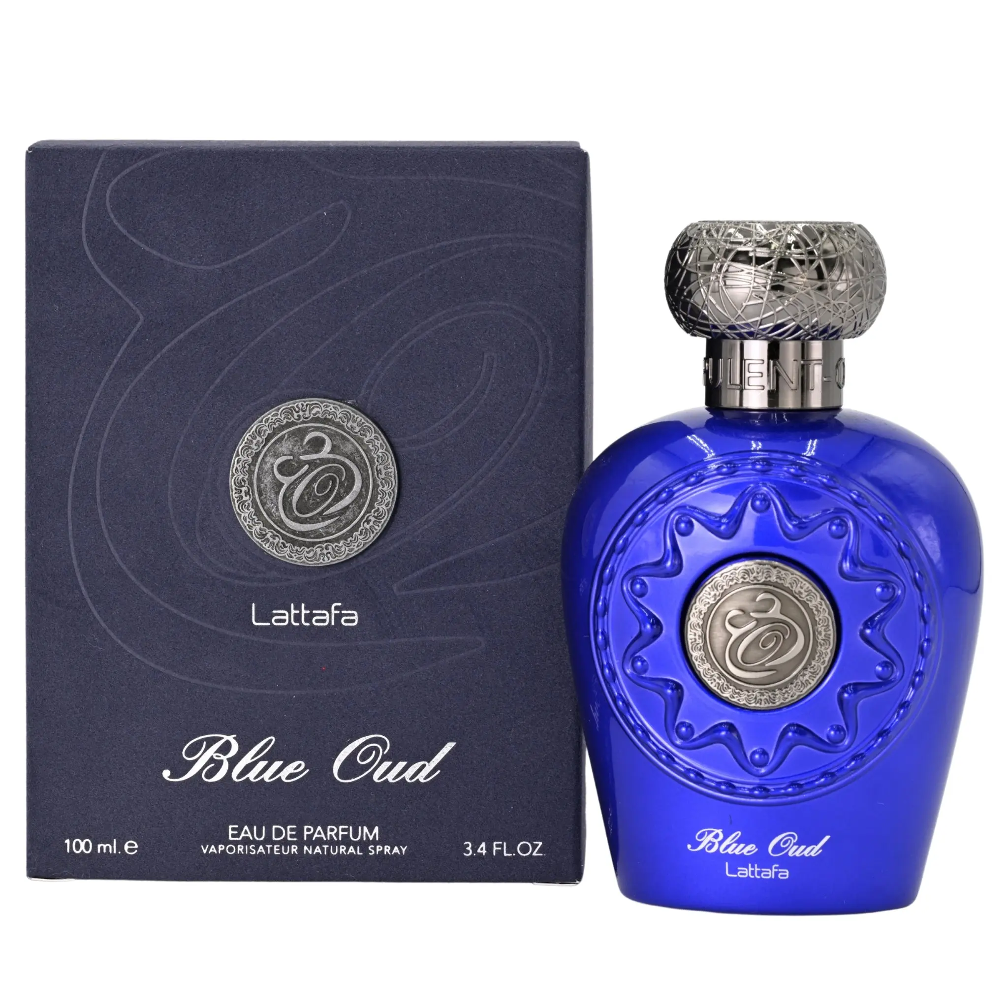 Blue Oud Unisex Eau de Parfum Spray - 3.4 fl oz Arabic-Inspired Woody-Fruity, Floral & Spicy Fragrance Spray Bottle with Jasmine Musk Notes, Aromatic Woody, Mist Spray Bottle