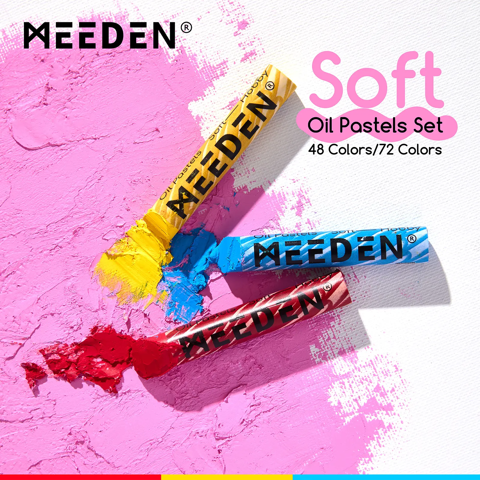 MEEDEN Soft Oil Pastels Set: 72/48/144 Vibrant Colors Oil Pastels for Artists Beginners - Smooth Creamy Oil Pastels for Painting, Drawing, Blending, Layering