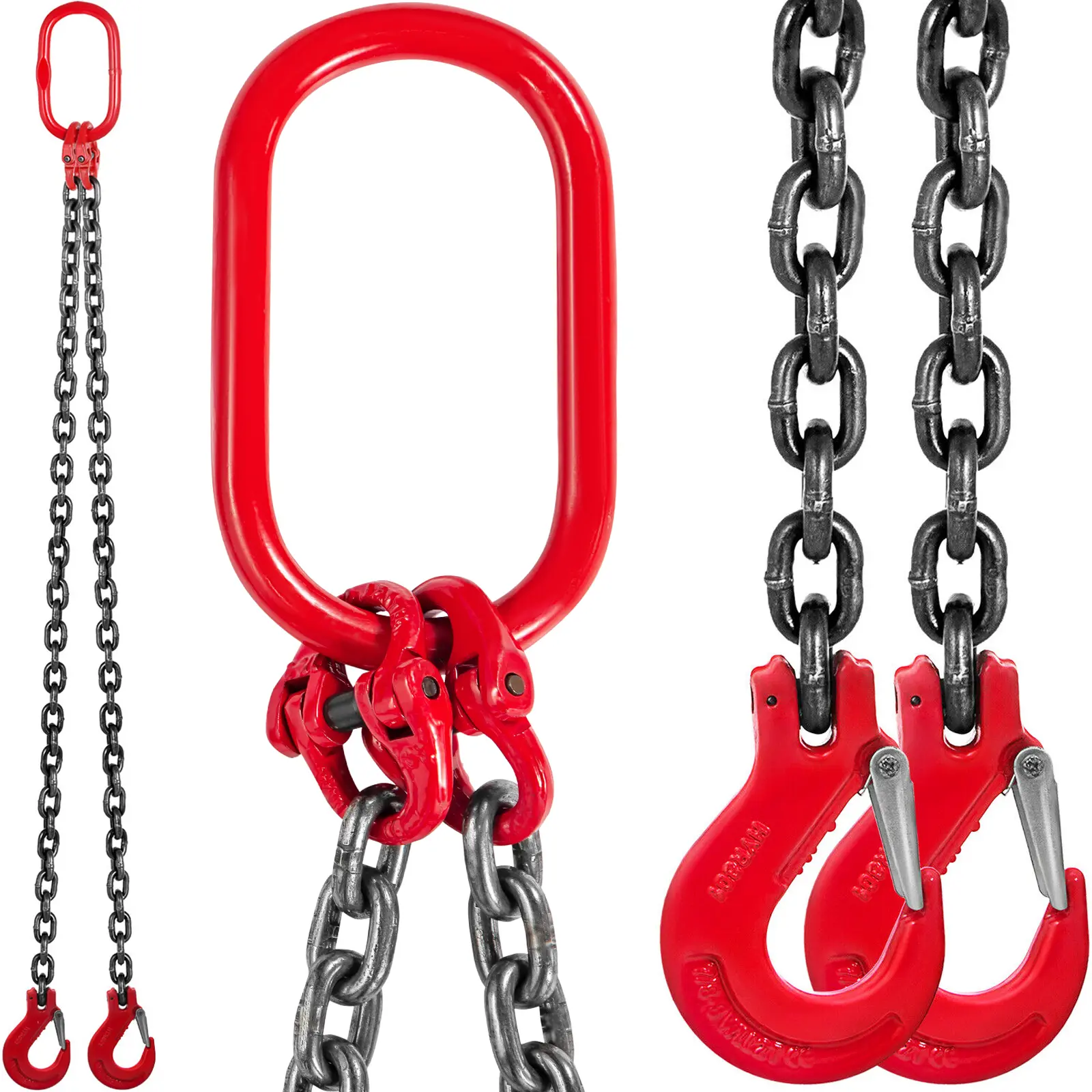 【summerfinds】Lifting Chain Sling - 2/5" x 5' Double Leg with Steel Hook - Grade 80