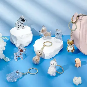 Cute Pet Hair Storage Keychain, Transparent Animal Shaped Memorial Keepsake Pendant, Portable Fur Collection Souvenir Gift For Pet Owners