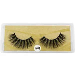 Vegan Eyelashes - Set of 2 with Natural Color and Long, Straight Lashes - Cosmetic, Makeup