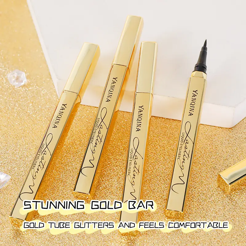 YANQINA Waterproof Liquid Eyeliner Pen - Smudge-Proof & Flake-Proof Longwear Precision Felt Tip for Perfect Lines Black Lipliner Makeup Tool