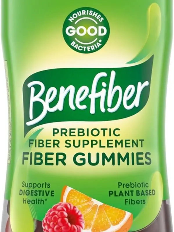 Benefiber Prebiotic Fiber Supplement Gummies for Digestive Health, Assorted Fruit Flavor - 81 Count