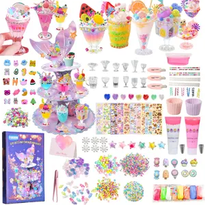 960 Piece Slime Making Kit for Girls and Boys, DIY Slime Set with Ice Cream, Mermaid display stand, Candy Slime, Glitter Slime, Creative Gift