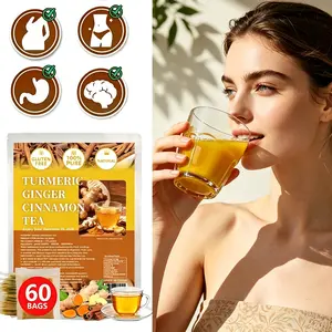 Turmeric Ginger Tea Bags - Warming and Decongesting Herbal Tea for Daily Wellness, Gender-Neutral, 120 bags Beverage Natural