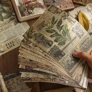120 pcs Vintage Style Paper DIY Handmade Notebook Background Material, Kraft Paper Aged Effect, Perfect for Scrapbooking and Journaling Projects