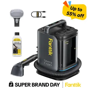 【FathersDayGift】Fanttik Textra 11 APEX Cordless Portable Carpet Cleaner, 150W Brushless Motor, Smart LED Display, 2 Cleaning Modes, Spot Cleaner for Car Interior, RV, Upholstery & Area Rugs, Cleaning Tool, Floor Cleaning Tool Summervibes, Home Cleaning Ma