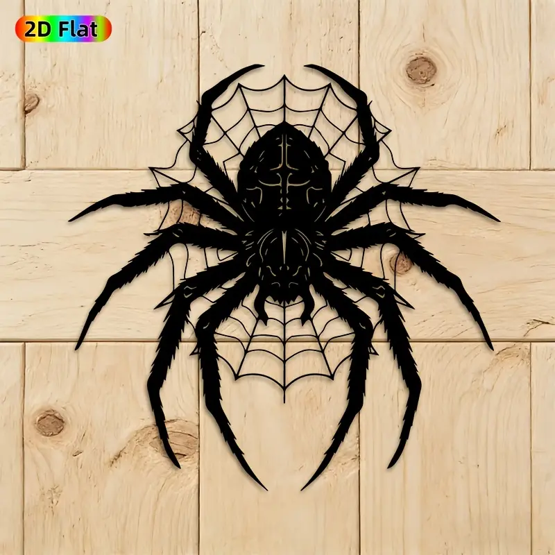 1Pc Spider Web Metal Wall Art, Mysterious Spider Web Mural, Weather-Resistant for Indoor & Outdoor Use, Ideal for Halloween & Gothic Home Decor, Artistic Vintage Wall Art Decoration