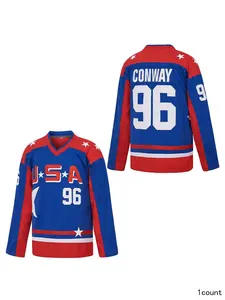 Men's 96# Hockey Jersey Embroidery Conway Mighty Ducks Team USA Movie Men's Embroidery