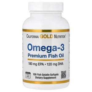 California Gold Nutrition Omega-3 Premium Fish Oil, 100 Fish Gelatin Softgels (1,100 mg per Softgel)