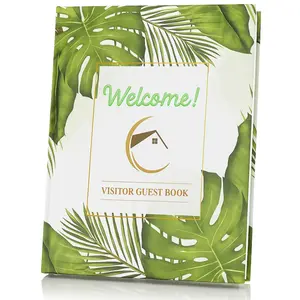 Guest Book for Rental House - Vacation Home Welcome Log - Short Term Rentals, Airbnb Essentials for Hosts, Hardcover Welcome Log - 7.5x9 Tropical Palm Trees