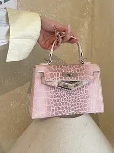 Women's Luxury Crocodile Pattern Handbag, PU Leather Crossbody Bag, Handbag Shoulder Bag, Large Capacity Office Commuter Bag, Elegant Dirty Design