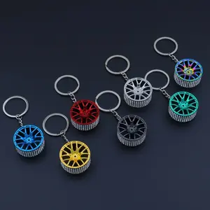 2026 New Full Diamond Wheel Hub Keychain, Colorful Metal Wheel Rim Keychain Pendant, Car Gift, Small Car Present