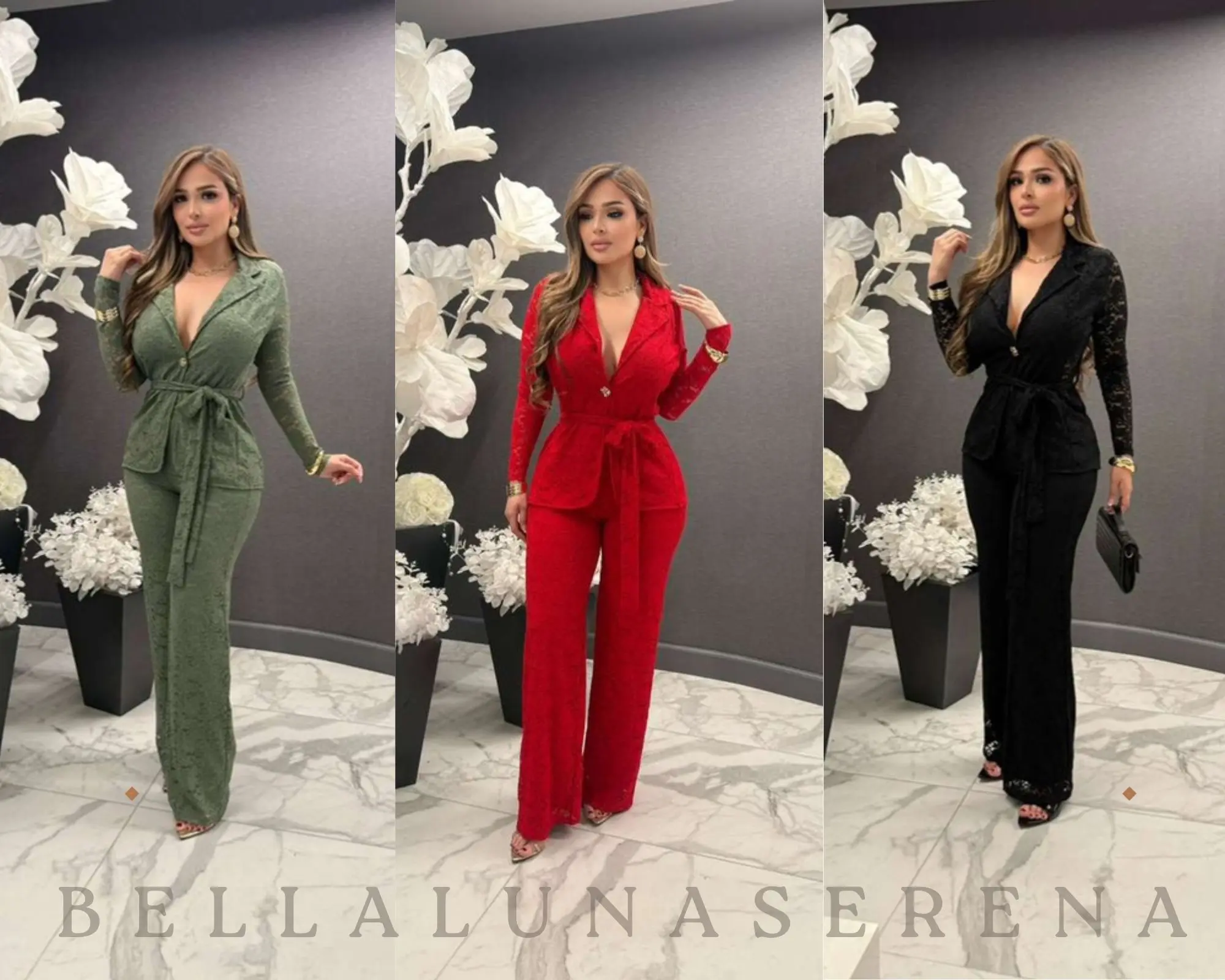 SOL Lace pants and Blazer set