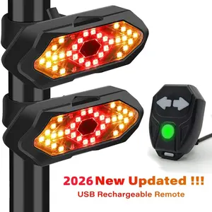 2026 New Updated USB Rechargeable Remote Bicycle Tail Light - Turn Signal & Hazard Lights, Lightweight Waterproof Safety Warning Lamp for Night Rides with Enhanced Visibility road bike old man 2 super bright bike light
