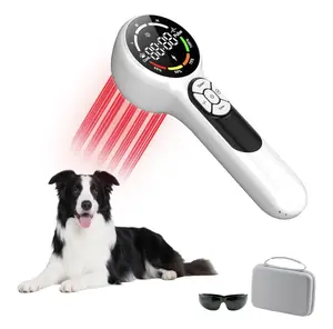 16*650nm & 8*808nm Cold Laser Therapy Device for Dog Cat, 5200mAh Portable Near Red Light Laser Therapy with Protective Cover, Puppy LLLT Pet Treatment Machine for Muscle Pain Relief & Improve Healing