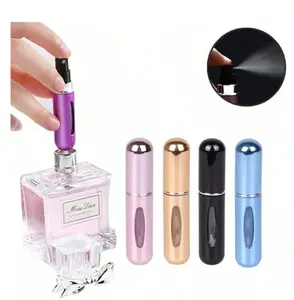 Portable mini refillable perfume spray bottle, travel-sized refillable perfume bottle - perfume sprayer refill pack, fragrance pump case, compact perfume spray, 5 ml per bottle