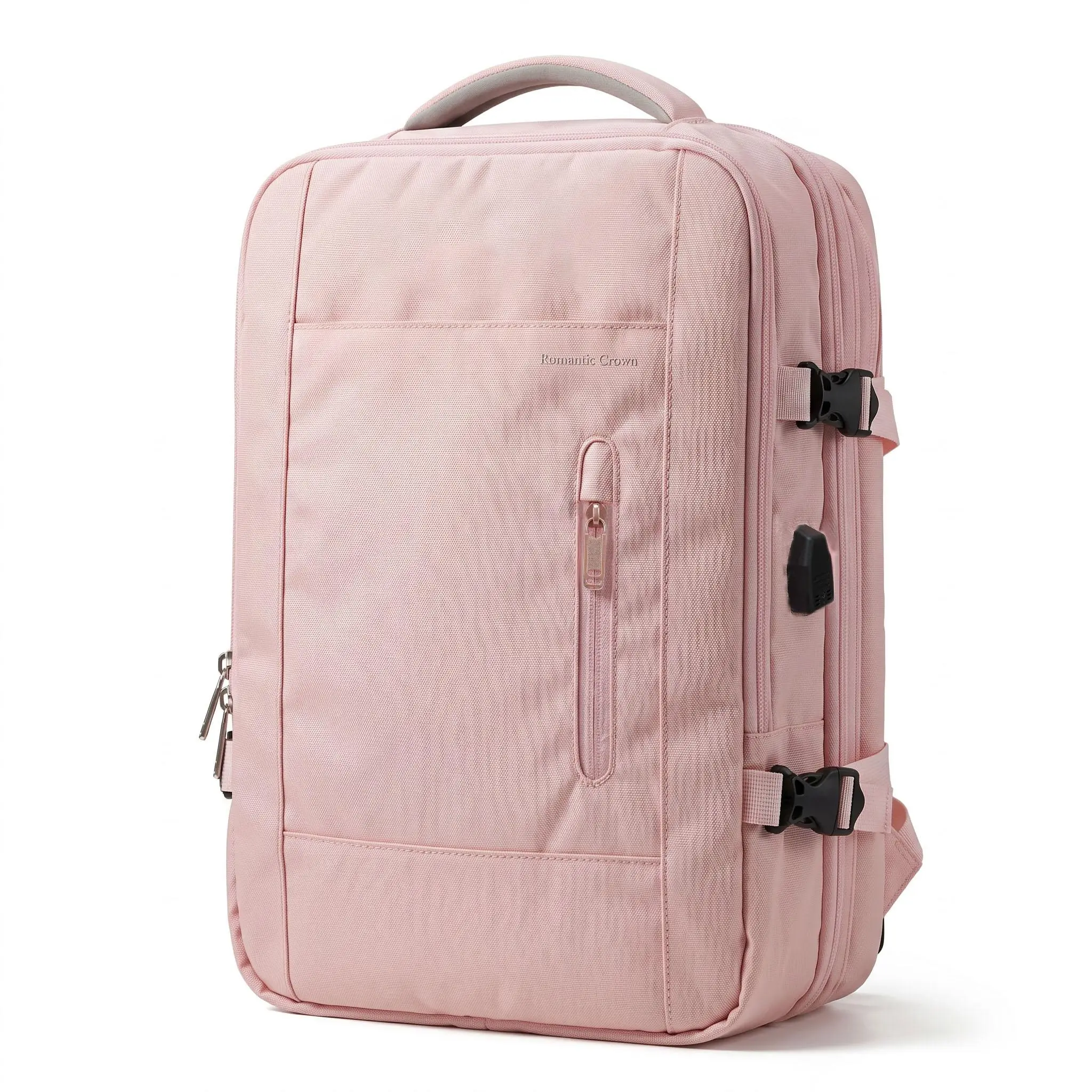 Bright Pink, Black, Apricot, Gray All-In-1 Backpack with External USB Charging Port, Secure Laptop Compartment, Built-In Organizer for Daily Multi-Scene Carry (Functional Luggage & Bags), Bright Pink Backpacks