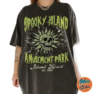 Spooky Island Shirt, Funny Halloween Skeleton Shirt, Disco Skull Shirt, Fall Halloween Gifts Shirts, Cotton Unisex T-Shirt, Crew Neck, Size S- 3XL, Menswear Top, Womenswear Top Underwear Streetwear
