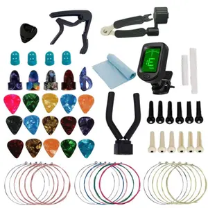 Best-selling guitar accessory set: guitar capo, tuner, strings, picks, tuning pegs, finger sleeves