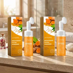 Jaysuing Turmeric Facial Face Wash (100ML*2), Gentle Cleansing for Pores, Refreshes Skin, Oil Control, Moisturizes, Locks in Hydration, Cleanser