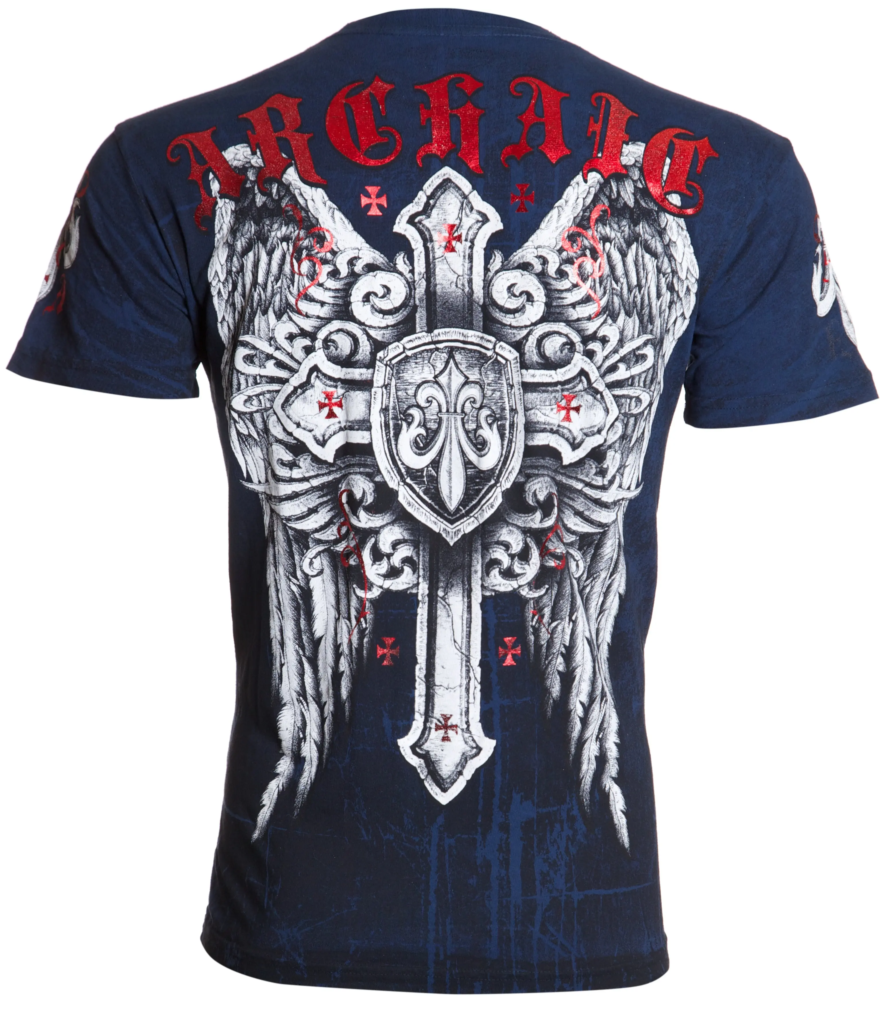 ARCHAIC Men's Gothic Print T-Shirt - 100% Cotton, Short-Sleeve, Round Neck, Streetwear Menswear, AM1369, Made in USA