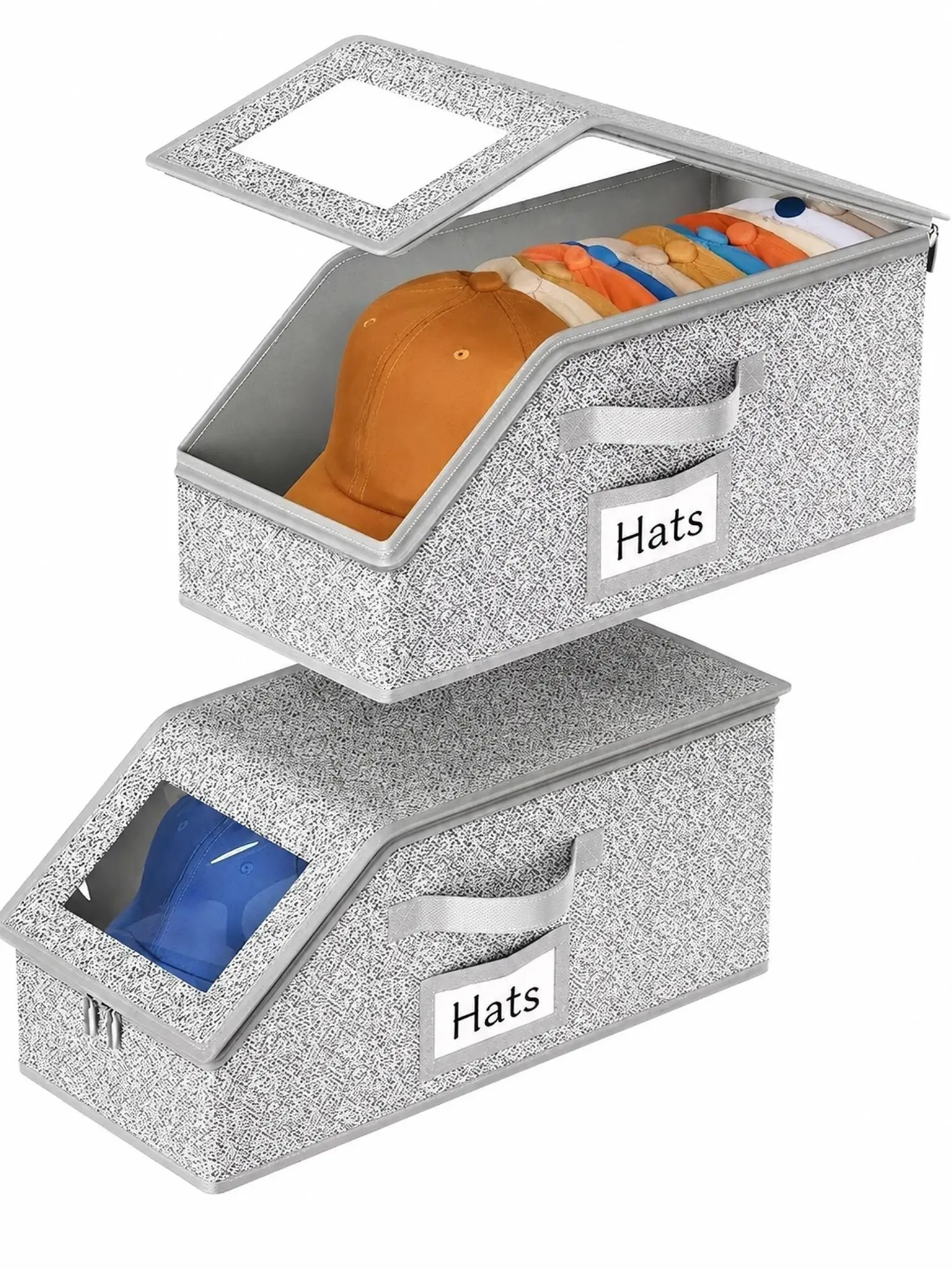 Compact Stack Baseball Cap Storage Organizer - Sturdy Cardboard Snapback Box, Closet Container for Sports & Outdoor Use