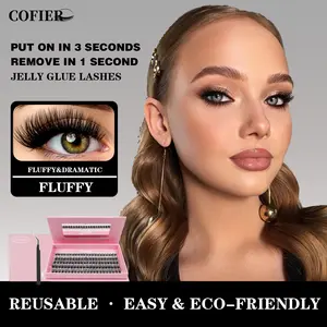 [Live Only] Fluffy Volume Lash Clusters Full and Dramatic Look, Self-Adhesive No Glue Lashes, Long Lasting, Beginner Friendly, Perfect for Party or Daily Makeup
