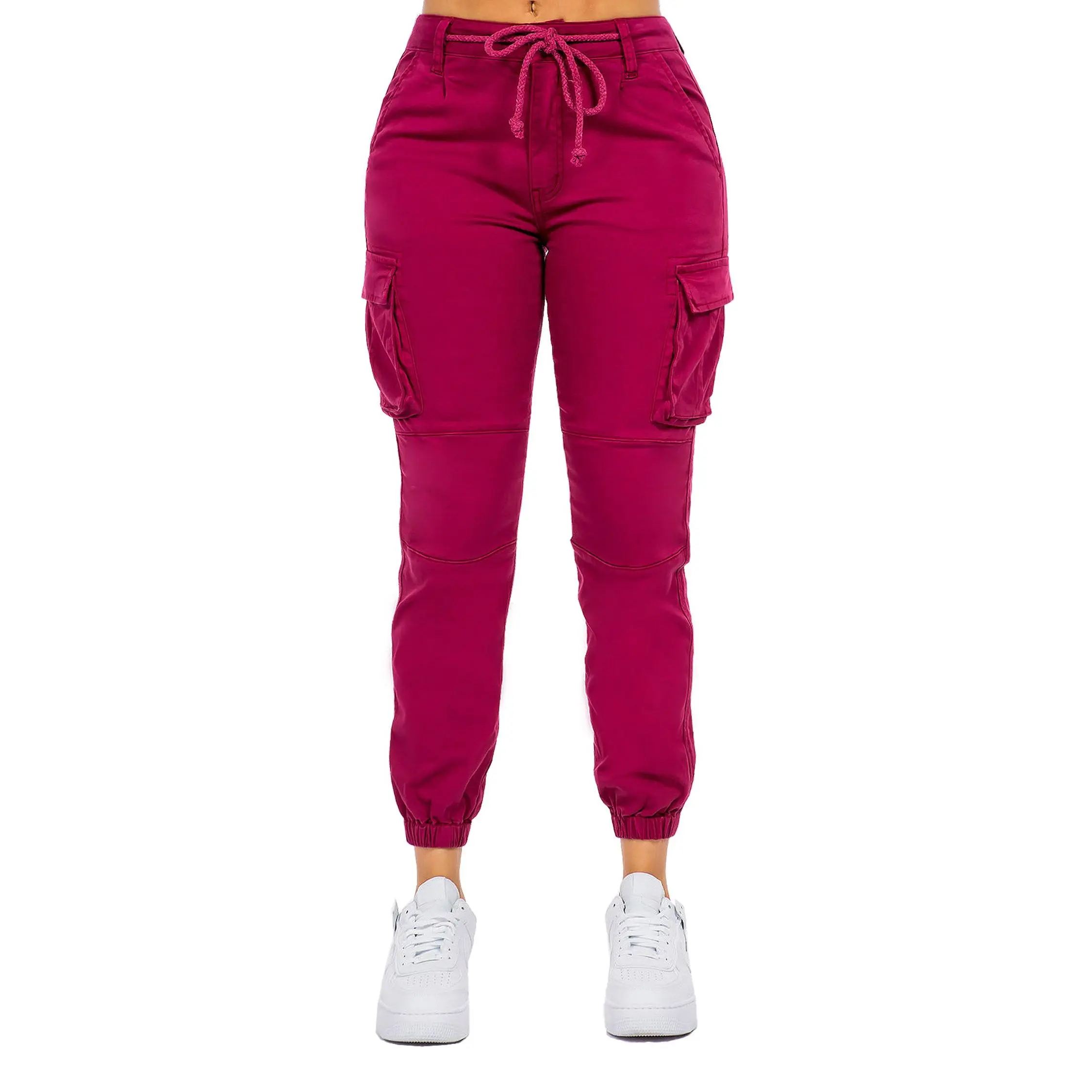 Women's Essential Basic Cropped Colored Cargo Joggers (New Colorways)