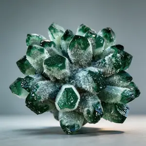 300G Large Green Phantom Earth Quartz Cluster Crystal , Home Desktop Balance Ornament, Holiday Gift