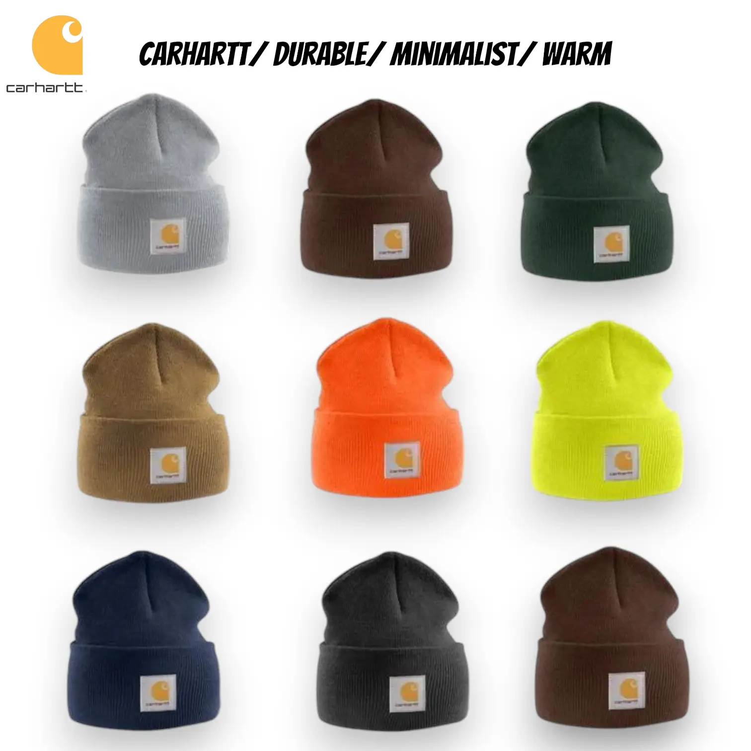 Carhartt Acrylic Knit Beanie for Men Women, Classic Watch Hat Winter Cap, Warm Cuffed Workwear Beanie, Soft Stretch Cold Weather Outdoor Hat for Work, Hiking, Camping, Travel, Casual Fashion, Streetwear & Everyday Use