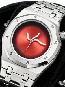 Men's Quartz Watch Fashion Luxury Business Casual Irregular Case Steel Band Analog Wristwatch Office Social Clock Festival Gift