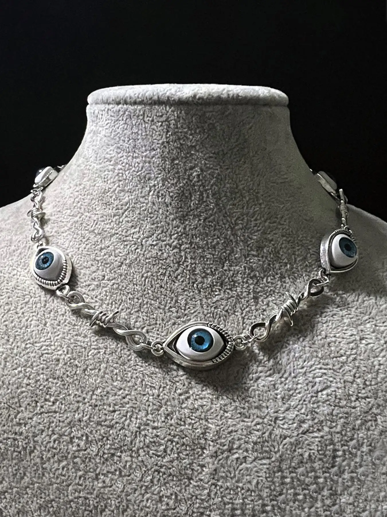 Street Style Eye & Thorn Design Chain Necklace, Punk Chain Necklace for Party, Daily Decor, Trendy All-match & Exquisite Goth Jewelry for Birthday Gif