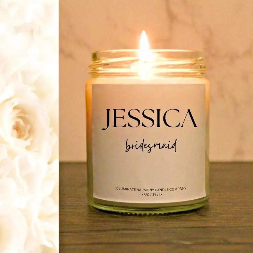Personalized Bridesmaid Candle | Custom Bridesmaid Proposal Candle | Bridesmaid Gift | Bridesmaid Gift Box Ideas | Personalized Candle Gift