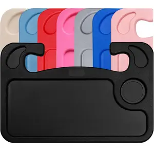 Steering Wheel Tray, Car Tray for Eating, Hook On Steering Wheel Desk for Food, Laptop and Car Accessories,Must Haves Gadgets Car Table (Black)