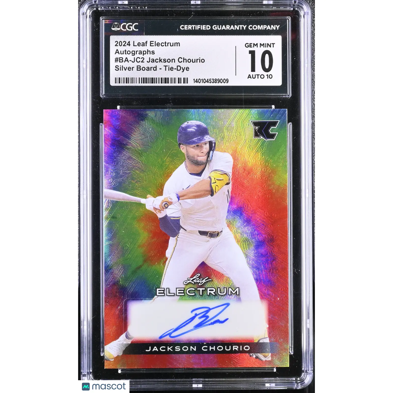 Jackson Chourio CGC 2024 Electrum #BA JC2 Silver Board Tie Dye 29/49 10
