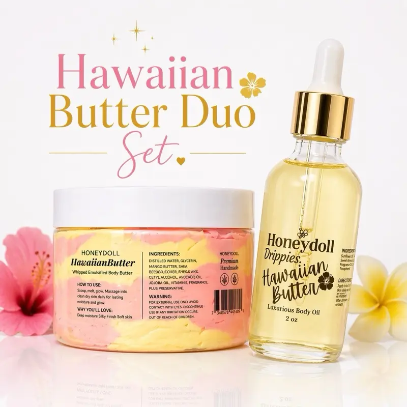 Body Butter Duo Bundles - pick your bundle - full size jar - Four different Bundles to choose from  Gift sets Lemon pound cake, Hawaiian butter, beach bum, wedding cake