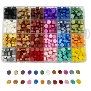 600PCS Sealing Wax Kit with Wax Seal Beads for Letter Sealing and Envelope Stamp Wedding Invitation Wine Package Gift Wrapping (24-Rainbow)