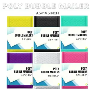 9.5x14.5 Inches Multi Colors Poly Bubble Mailers, Self Seal & Water Resistant Padded Shipping Bags, Waterproof Mailing Envelopes, 10-50 Pieces