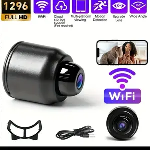 1296P Mini Upgrade Wireless Baby Monitor, 150° Ultra-Wide Angle Home Security Nanny Cam with Free Cloud Storage, Smart Motion Detection, WiFi/No-WiFi Anytime Anywhere Monitoring Essential for Baby Safety