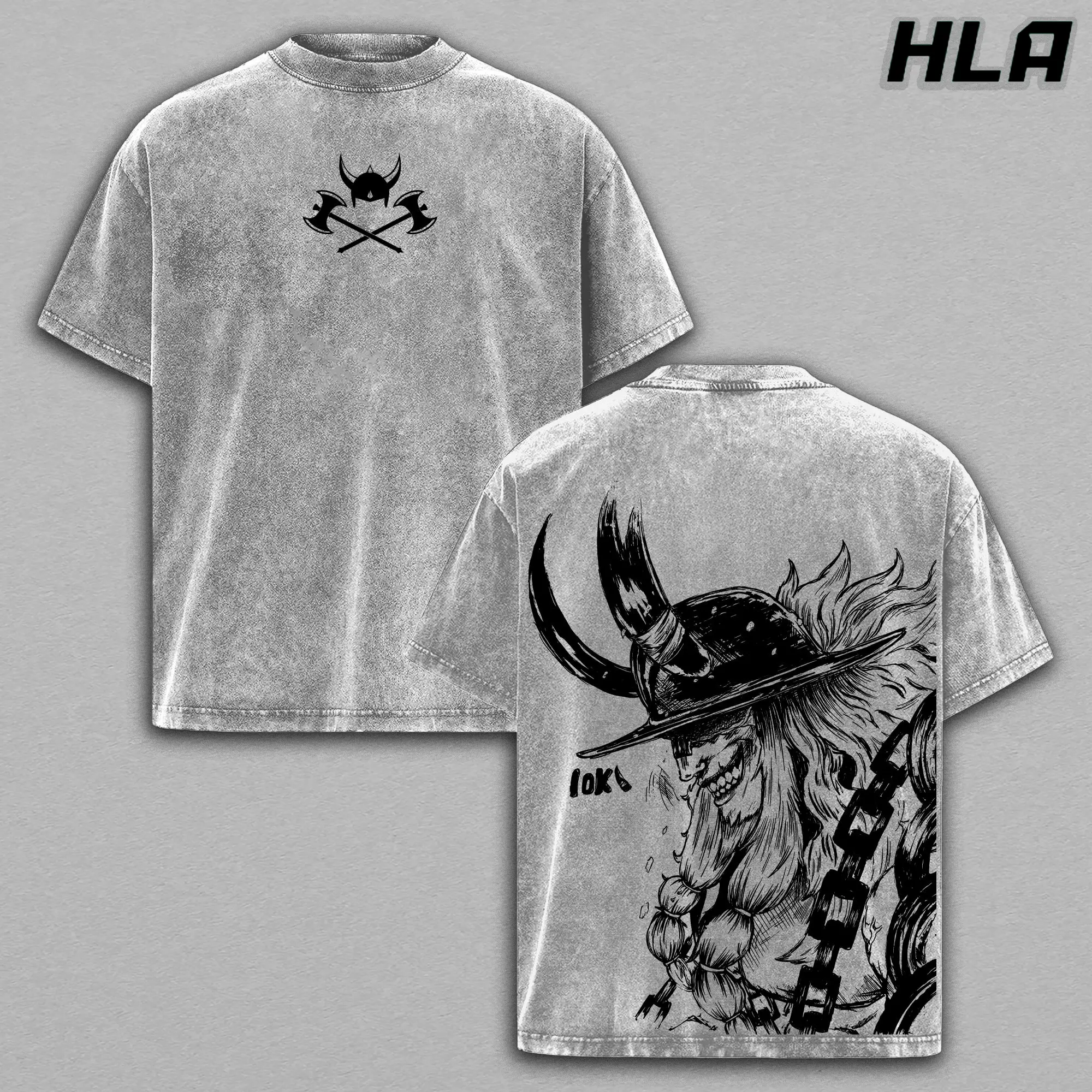Loki Anime Wash Tee,  Loki Graphic Shirt, Heavy Cotton Acid Washed T-Shirt, Double Printed Oversize Top, Unisex Casual Streetwear, Oversized Anime Print T-Shirt, Graphic, Gift For Anime Fan