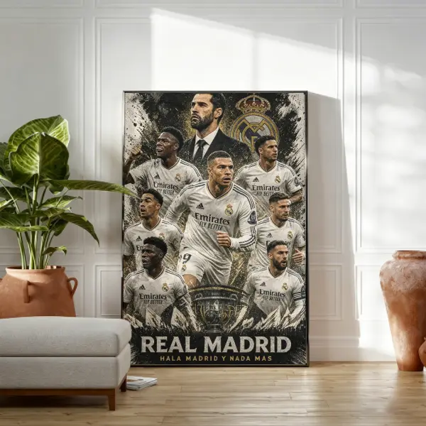 Real Madrid French Football Star Poster, Plain Home Decor Wall Art for Room Decoration, Ideal Gift for Football Fans