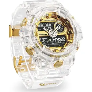 SWE23  Watch for Men Watch Men Digital Sports Watch Large Digital Analog Dual Display Waterproof Watches with 3 Alarms Countdown Stopwatch Date Dual-Time LED Light Multifunctional Military Wrist Watches